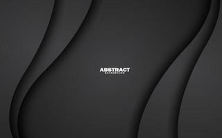 Abstract wave shape papercut dark black background vector