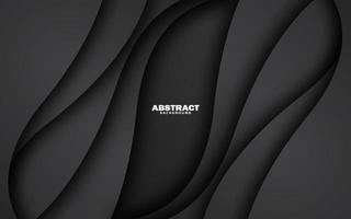 Abstract wave shape papercut dark black background vector