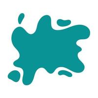 Vector paint splash. Abstract blot. Turquoise cartoon paint splatter.