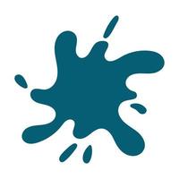 Vector paint splash. Abstract blot. Dark blue cartoon paint splatter.