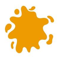 Vector paint splash. Abstract blot. Orange cartoon paint splatter.