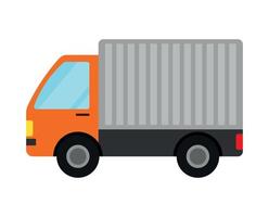 Truck Van Lorry for Car Transportation of Cargo Goods Stock Vector Illustration Isolated