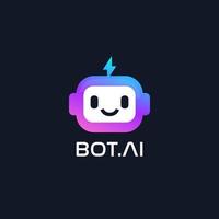 Artificial intelligence AI Robot Chat Bot Logo Vector Template