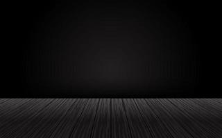 Wooden floor with black wall product background vector