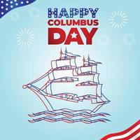 Happy Columbus Day. Vector illustration.