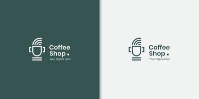 coffee shop logo, cafe, food business design template vector