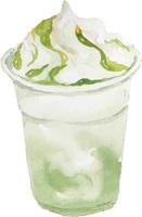 matcha frappe drinks vector