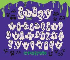 Spooky Ghost Font Rough Geometric Style Lettering vector