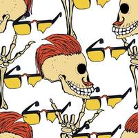 Cool modern hand drawn patterns for teens with a zombie. Seamless backgrounds for the design of textiles, phone covers, web sites, gift wrapping, notebooks, t-shirt, prints. vector