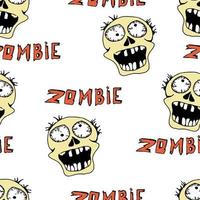 Cool modern hand drawn patterns for teens with a zombie. Seamless backgrounds for the design of textiles, phone covers, web sites, gift wrapping, notebooks, t-shirt, prints. vector