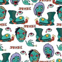 Cool modern hand drawn patterns for teens with a zombie. Seamless backgrounds for the design of textiles, phone covers, web sites, gift wrapping, notebooks, t-shirt, prints. vector