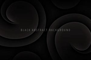 Black abstract wallpaper 3d curves vector design