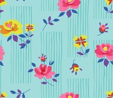 Seamless Floral Pattern in vector.Vector seamless pattern collection.Wild flowers, leaves, branches, candies repeat pattern design set.seamless floral pattern.Handmade. Wallpaper, fabric or design of vector