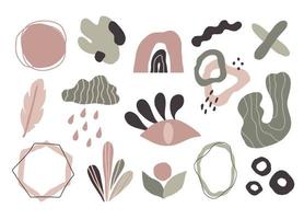 Abstract organic shape set. Collection of modern decorative background elements for social media. Hand drawn vector illustration