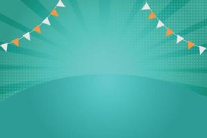 Pennant of Birthday for Party and Celebrations With Space for Message Isolated in sunbrust green Background. vector