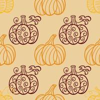 Warm autumn seamless pattern with pumpkins vector