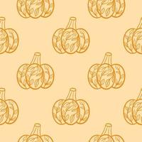 Warm autumn background with pumpkins vector