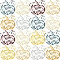 Sketch decorated pumpkin repeat background vector