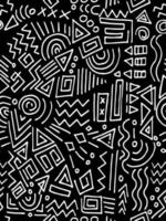 doodle Vector seamless for template background. memphis style. isolated on black background. hand drawn of vector illustration