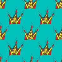 bright vector seamless abstract hand-drawn pattern with crowns.