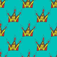 bright vector seamless abstract hand-drawn pattern with crowns.