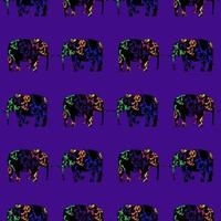 Seamless pattern of a running elephant. vector