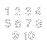 Number multiples for worksheets and flashcards in black and white. 1 to 10 times tables to learn multiplication fact and skip counting. Math clipart for elementary school