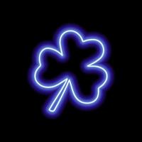 The neon blue clover leaf on a black background vector