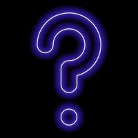 Blue neon question mark on a black background vector