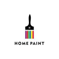 house shaped paint brush abstract design logo vector