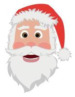 Vector illustration. The head of Santa Claus. Spirit of Christmas. Cartoon funny sticker in comic style with contour. Decoration for greeting cards, posters, patches and prints for clothes, emblems