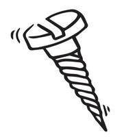 Hand drawn doodle screw. vector illustration