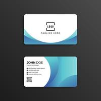 abstract blue business card design template vector