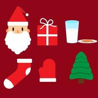 santa claus items for christmas vector