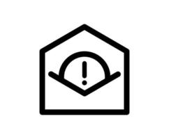 mensaje peligroso. icono del logotipo del vector de error de correo electrónico. sobre con signo de exclamación. error de señal y alerta, símbolo de peligro de alarma. correo postal, advertencia de precaución, peligro monoline