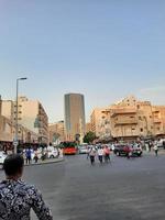 Jeddah, Saudi Arabia, Sep 2022 - In the evening, there are large numbers of people and vehicles on the streets of Balad, Jeddah. Balad is the main commercial center of Jeddah, Saudi Arabia. photo