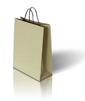 brown paper bag on white background photo