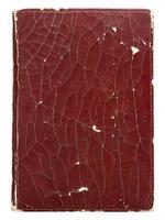 cubierta de libro de cuero antiguo aislada en blanco con trazado de recorte foto