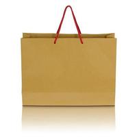 brown paper bag on white background photo