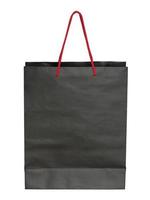 black paper bag isolated on white with clipping path for mockup photo