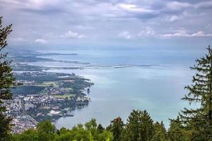 Aerial view from Pfander to Bodensee Lake Constance with historical cities of Lindau and Bregenz photo