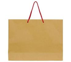 brown paper bag isolated on white with clipping path for mockup photo