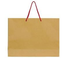 brown paper bag isolated on white with clipping path for mockup photo