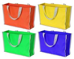 set of colorful shopping bag isolated on white with clipping path photo