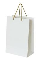 white paper bag isolated on white with clipping path for mockup photo