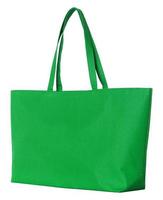 green fabric bag isolated on white with clipping path photo