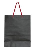 black paper bag isolated on white with clipping path photo