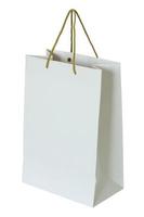 white paper bag isolated on white with clipping path for mockup photo
