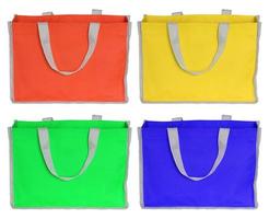 set of colorful shopping bag isolated on white with clipping path photo