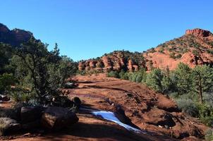 Patch of Snow on Red Rock in the Winter photo